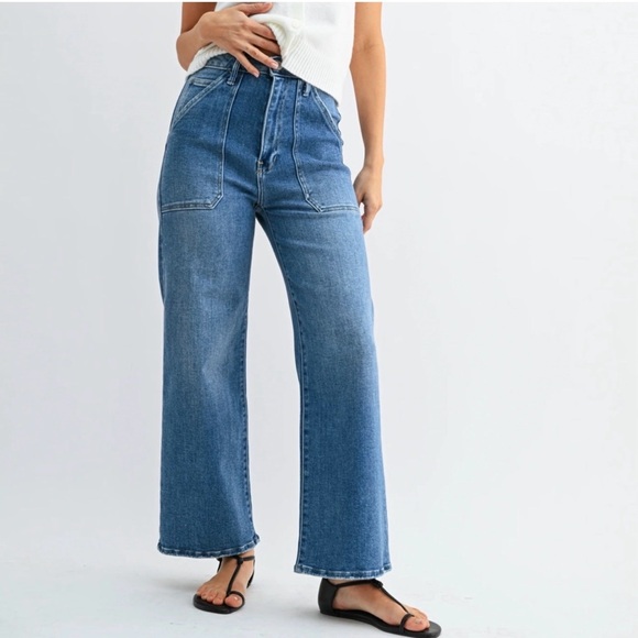 Just Black Denim - JUST BLACK DENIM The Patch Pocket Wide Leg Jeans Medium Wash Size 27